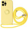 Emlivi Case Compatible with iPhone 13 Pro with Necklace Lanyard, Silicone Case with 360 Rotating Ring TPU Protective Case Shockproof Lanyard Case for iPhone 13 Pro, Yellow