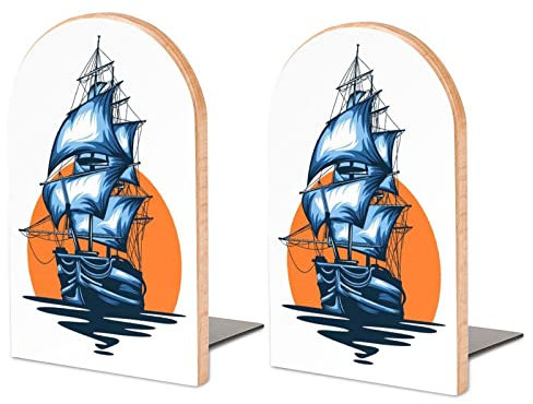 2Er-Pack Buchstütze Schiff Boot Dekorative Buchstützen Bücherregal Bücherhalter Für Regale