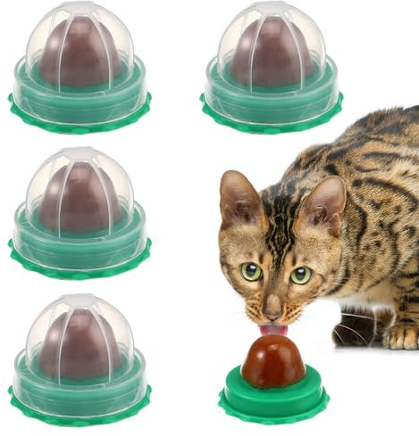 Ipetboom Katzenminze Leckerlis: 5 Stück Essbare Katzenminze Lutscher für Katzen, Katze Spielzeug Süßigkeiten Nip Minze Lecken Lutscher, Drehbare Snacks mit Aufkleber-Design, Zufälliger Geschmack