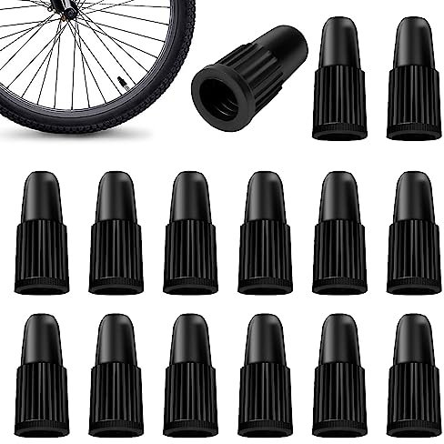 Fahrrad Presta Ventilkappe, 15 Stück Schwarz Fahrrad Ventil Kappen Französisches Ventil Reifenventil Fahrrad Staubschutzkappen Luftventilkappe Fahrradreifen für Rennrad Mountainbike Ventildeckel