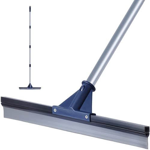 DSV Standard Floor Squeegee for Concrete Floor, 17.5 Large Floor Squeegee Broom for Floor, Heavy Duty Floor Squeegee for Tile Floor with 62 Handle for Garage, Deck, Bathroom, Window, Glass