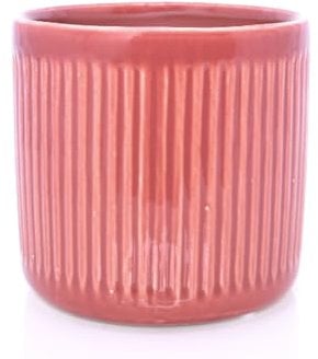 meindekoartikel Dekotopf Viiva aus Keramik Übertopf Blumentopf - Pfirisch/Orange - Höhe 14 cm Übertopf Blumentopf Zimmerpflanzen Blumendeko Wohnaccessoire Wohnzimmer Fensterbank Geschenkidee