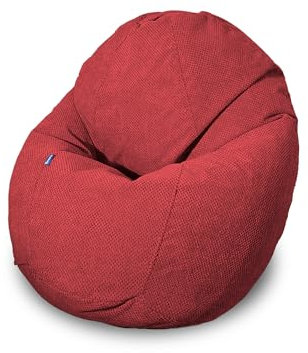 Bruni Classico V Indoor-Sitzsack in Beerenrot – großer, weicher XXL Sitzsack für drinnen aus Bienenwaben-Velours, mit Füllung, in Deutschland gefertigt