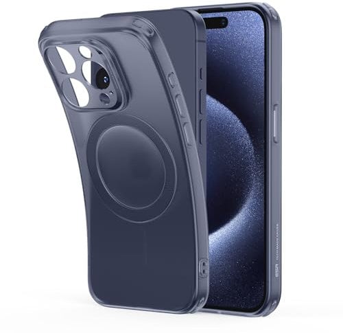 ESR for iPhone 15 Pro Case, Compatible with MagSafe, Military-Grade Protection, Resists Yellowing and Scratches, Magnetic Phone Case for iPhone 15 Pro, Zero Series, Frosted Dark Blue