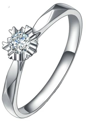 ANAZOZ Eheringe Platin 950, Ringe Moissanite 0.1 Karat und Moissanit Karat Trauringe für Frauen größe 48 (15.3)