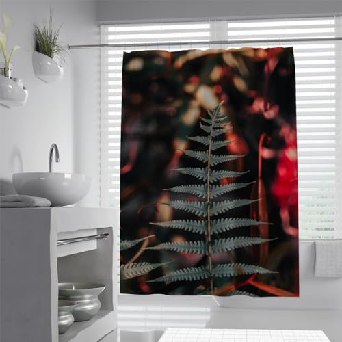 LANDERSION Rideau de Douche Vert Jungle Rideau de Douche Arbre de Noël pour Festival Thème Salle De Bains Hiver Noël Vacances Rideau De Douche Inclure Crochets W200 x L220cm