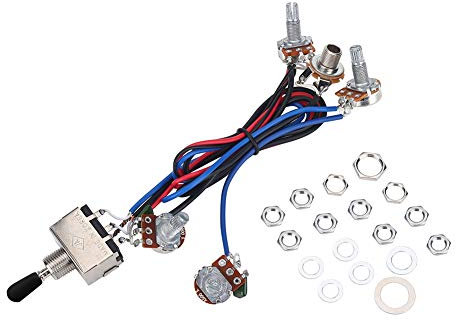 Gitarren-Kabelbaum-Set, 2 Lautstärke, 2 Töne, 1 Buchse, 500 K-Potis, 3-Wege-Schalter-Kabelbaum für Les Paul LP-Gitarre