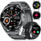 LIGE Smartwatch Herren mit Telefonfunktion,1.43 Zoll AMOLED Voll Touchscreen Armbanduhr Herren mit 120 Sportmodi Aktivitätstracker,Herzfrequenz/SpO2/Schlafmonitor IP68 Wasserdicht 400mah Schwarz