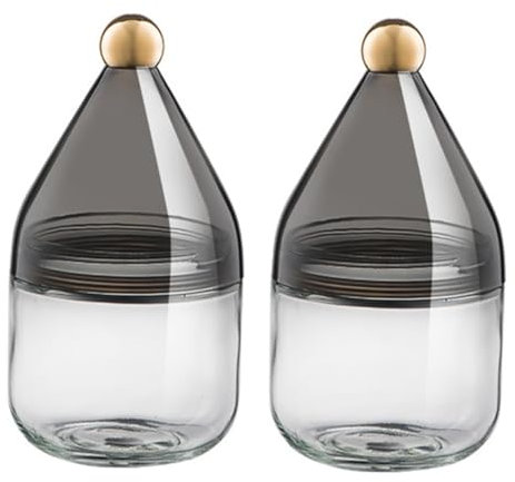 LIFKOME Glasbehälter 2st Gewürzglas Krug Mit Cone-sauce-glas Kaffeebehälter Terrarien Lebensmittelspender Glas Mit Löffel Gewürzgläser Mit Löffeln Glas + Keramik Würze Lecythus