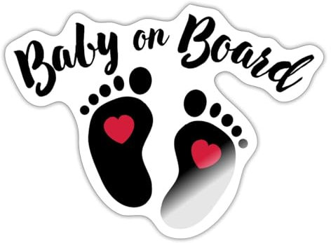 Spreadshirt Baby On Board Schwangerschaft Ankündigung Geburt Sticker, max. 10 x 10 cm, 10 x 10 cm, Weiß glänzend