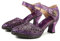 CrazycatZ Damen Leder Bunte Mary Jane Schuhe mit Schleife, Vintage Patchwork Mary Janes Pumps (Purple, Erwachsene, Damen, 39, Numerisch, EU Schuhgrößensystem, M)