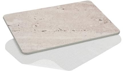 WENKO Badematte Mod. Puna, aus natürlichem Diatomit, rutschfest, wasserabsorbierend und schnelltrocknend, 60 x 1 x 39 cm, Grau
