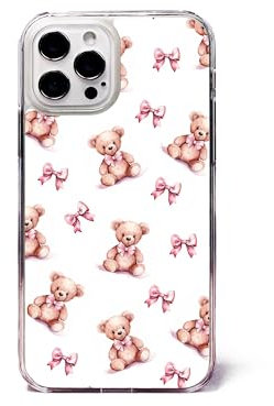 Teddy Bear And Bow Pink Pattern Phone Case/Cover Compatible with iPhone 12/12 Pro Plastic