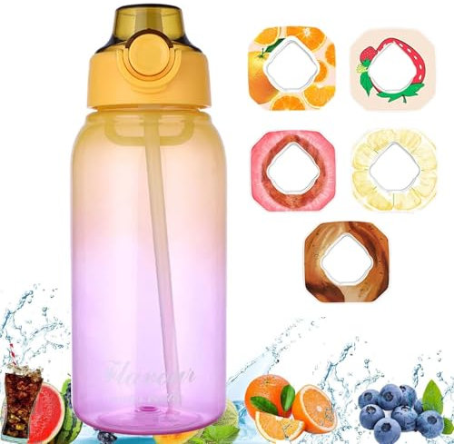 Luft Wasserflasche 1000ml Sport Air Wasserflasche mit Pods BPA Frei Starterset 0 Zucker, Trinkflasche mit 5 Geschmack Pods zum Fitness (B)