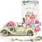 CNLITIHEKA Hochzeitstagskarten - Hochzeitsauto mit Braut und Bräutigam, Pop-Up-Jubiläumskarten, für Valentinstag, Verlobung, Hochzeit, Jahrestag, inkl. Umschlag.