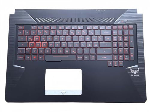 KbsPro Red Backlight Deutsch Tastatur für Asus TUF Gaming FX705DY FX705GD FX705GM with Top Case 90NR00Z2-R30GE1