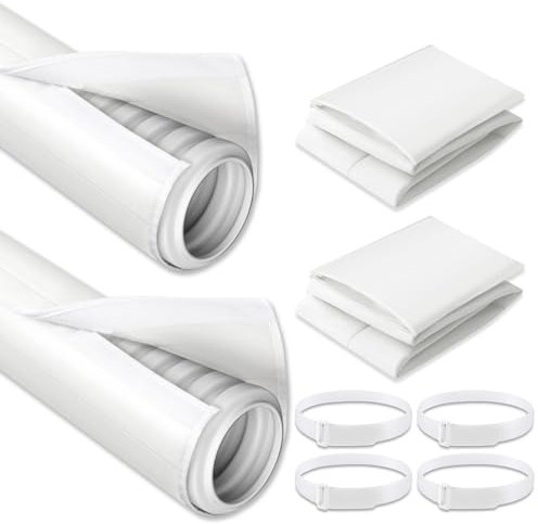 Outus Lot de 2 cache-tuyaux de climatiseur – Manchons isolés pour tuyau d'échappement portable de 12,7 cm et 15 cm de diamètre (classique, blanc)