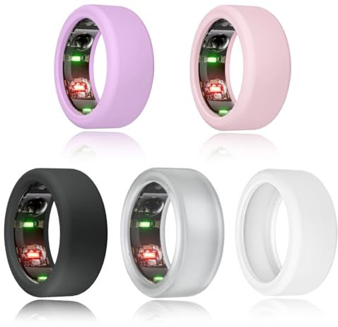 5 Stück Smart Ring Protector Kompatibel mit Oura/Ultrahuman Ring/Samsung Galaxy Ring Protector, Anti-Scratch Silicone Ring Cover für Oura Ring Gen 4 3/Ultrahuman Ring Air,S