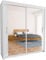 LUXURIAN LIVING MODERN 2&3 Mirror Sliding Door wardrobe for Bedroom Furniture with Adjustable Shelves,Hanging Rails (White, 203cm)