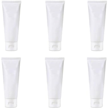 OHEETU 6PCS 30ML Empty Clear Plastic Squeeze Tubes Refillable Travel Sample Bottles with Flip Top Caps Makeup Shampoo Storage Container Vials for Cosmetics & Toiletry