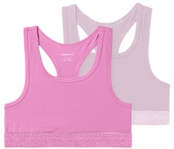 NAME IT Mädchen Nkfshort Top 2P Noos, Strawberry Moon, Numeric_122 (2er Pack)