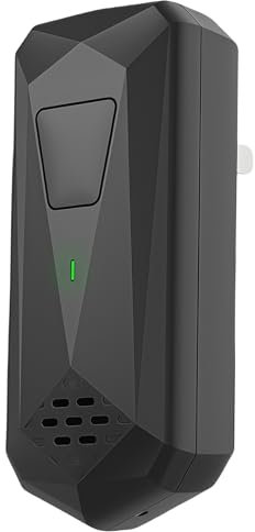 LEKEFETO Purificador de aire de iones negativos con alta potencia de 3500 W, generador de olores e ionizador, diseño compacto para baño, dormitorio, habitación de mascotas, color negro con enchufe de