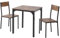 WEALTHKING Essgruppe mit rechteckigem Esstisch und 2 Stühlen im modernen Stil, MDF-Tischplatte mit furnierter Oberfläche, Metallrahmen mit Pulverbeschichtung, platzsparendes Design für Küche (Braun)
