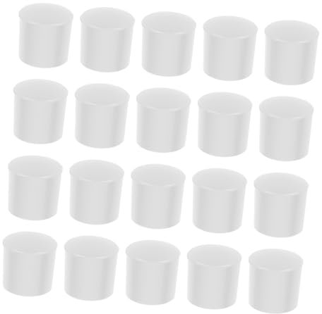 HOMOBABE 20pcs White Plastic Door Stopper Caps Replacement End Tips for Spring Door Stops Universal Stop Buffers for Wall and Floor Protection