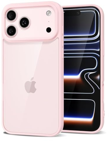 LoeoeL for iPhone 17 Pro Max Case Clear, Transparent Hybrid iPhone 17 Pro Max Phone Case [Hard Plastic & Soft Silicone Bumper] Acrylic Non Yellowing Thin Slim Protective Cover for Women, Light Pink