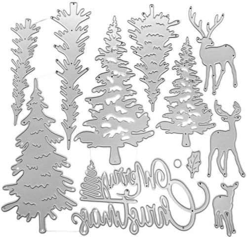 Weihnachts-hirsch-metall-stanzformen, Frohe Weihnachten, Elchbaum, Einladungskarten-stanzformen, Stanzschablonen Für Diy-scrapbooking-alben, Dekorative Prägepapier-stanzformen, Kartenherstellung