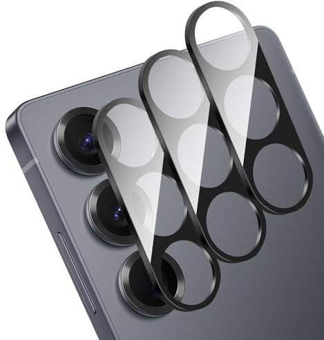 OFFCUP Camera Lens Protector for Samsung Galaxy S25, 3 Set | Lens Protectors, Scratch-Resistant 9H Ultra-Thin Tempered Glass& Aluminium Frame, Easy Installation (Black)