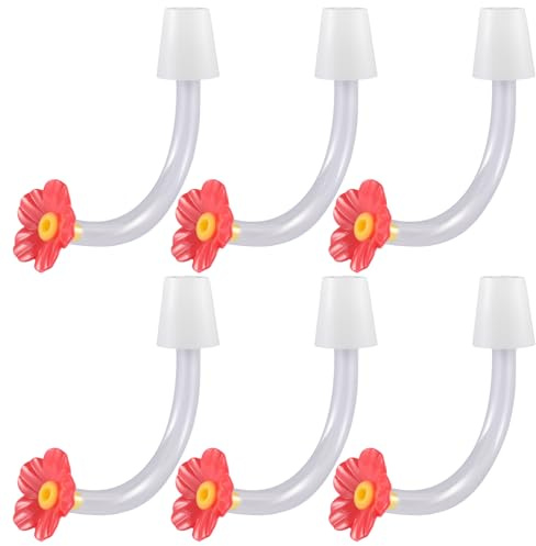 jojnsha 6Pcs Hummingbird Feeder Zubehör Tüllen Wiederverwendbare Rohr Nonleak Für Vogel Ersatzteile Kolibri Tipps