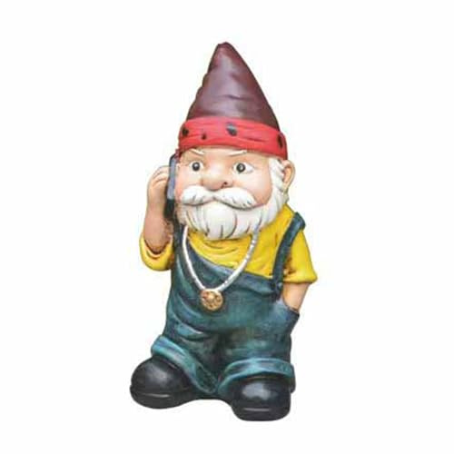 Swtgaah Nain de jardin en résine - Figurine punk - 11,5 x 6 cm - Décoration de jardin - Nain décoratif en résine - Extérieur (A)
