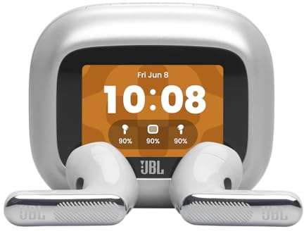 JBL Live Flex 4, Kabellose Noise-Cancelling-Ohrhörer, Silber | Hi-Res Audio, Smart Charging Case, Bluetooth 6.0, 50 Stunden Akkulaufzeit, IP54 Wasserdicht, JBL Signature‑ und Spatial Sound
