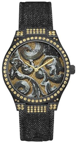 Guess Unisex ErwachseneArmbanduhr Datum klassisch Quarz Leder W0844L1