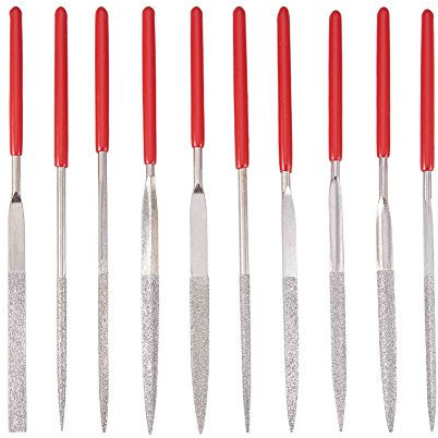 WANDIC, set di lime piatte con grana diamantata per la riparazione di liutai, 10 pezzi in 1 set