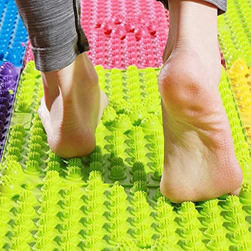 Yobeyi d'acupression Pied Tapis de jeu réflexologie plantaire Marche orteil plaque de massage de la douleur Simuler la circulation sanguine 2 pcs, Vert