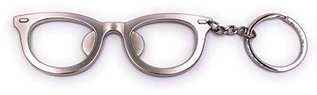 H-Customs Brille mit Flaschenöffner Schlüsselanhänger besonderer Anhänger aus Metall Silber