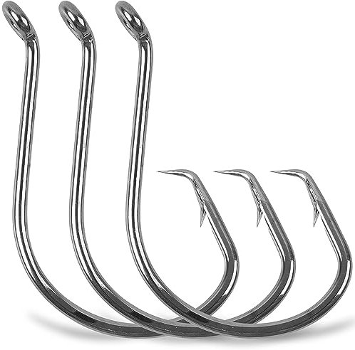 Circle Hooks Tackle - 120pcs 2X Strong Saltwater Fishing Hooks Octopus Customized Offset Sport Circle Hook for Catfish Bass Size 6/0