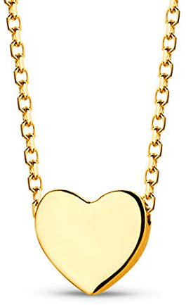 OROVI Damen Kette Gelbgold Halskette mit Anhänger Herz 18 Karat (750) Gold, 42 cm Lang Halskette in Italien hergestellt