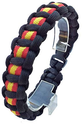 LGP - Pulsera Paracord Negro Line Policía Nacional - Bandera de España, CNP