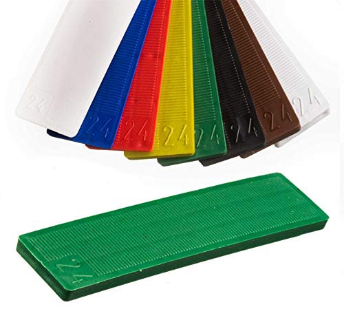 Flat Plastic Window Spacers, Glass Glazing Flat Packers, Width 24mm | White - 1mm | 10 PCS