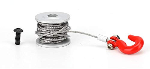 Tbest 25T Servo Winch, RC Car Accessory, Silver + Red Aluminum Alloy Crawler Winch Upgrade Accessory, Ages 12+