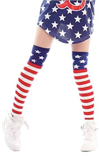 VALICLUD 1 Paar Overknee-Strümpfe über Kniestrümpfen Usa Flagge amerikanische Flagge sockenschuhe Strümpfe mit Aufdruck der amerikanischen Flagge lange Socken langer Lauf Strumpf ännlich