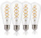 FLSNT Edison Vintage Glühbirne E27, ST58 Retro LED Spiral Filament Lampen, 4W(Ersetzt 40W), 2200K Warmweiß, nicht dimmbar, CRI90, Klar Glas, 4 Stück