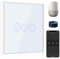 BSEED Smart Lichtschalter 3 Fach 1 Weg Wifi Smart Lichtschalter arbeitet mit Amazon Alexa and Google Home,Touch Wandschalte Glas Touchscreen-schalter Weiß(Erforderlich NeutralDraht)