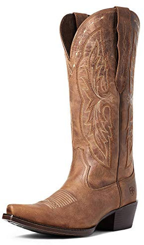ARIAT Heritage-Stivali Western con Punta a X, Elasticizzati, Polpaccio Largo, Donna, Effetto Marrone Usato, 44 EU