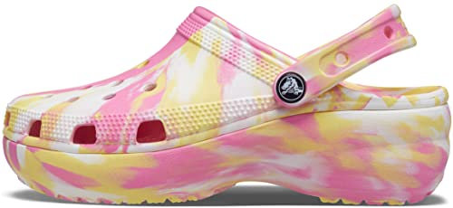 Crocs Sabots Classiques à Plateforme - Sabots pour Femme avec Semelle surélevée, Limonade Rose Multicolore, 42/43 EU