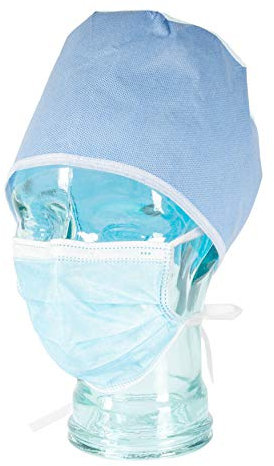 OP-Haube, hinten gebunden, blau, Größe L