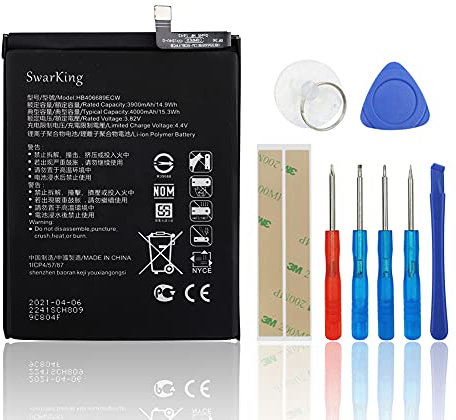 SwarKing Batteria di ricambio HB406689ECW compatibile con Huawei P40 Lite E & Y7 2017 & Y7 2019 & Y9 2019 & Honor 8C con toolkit